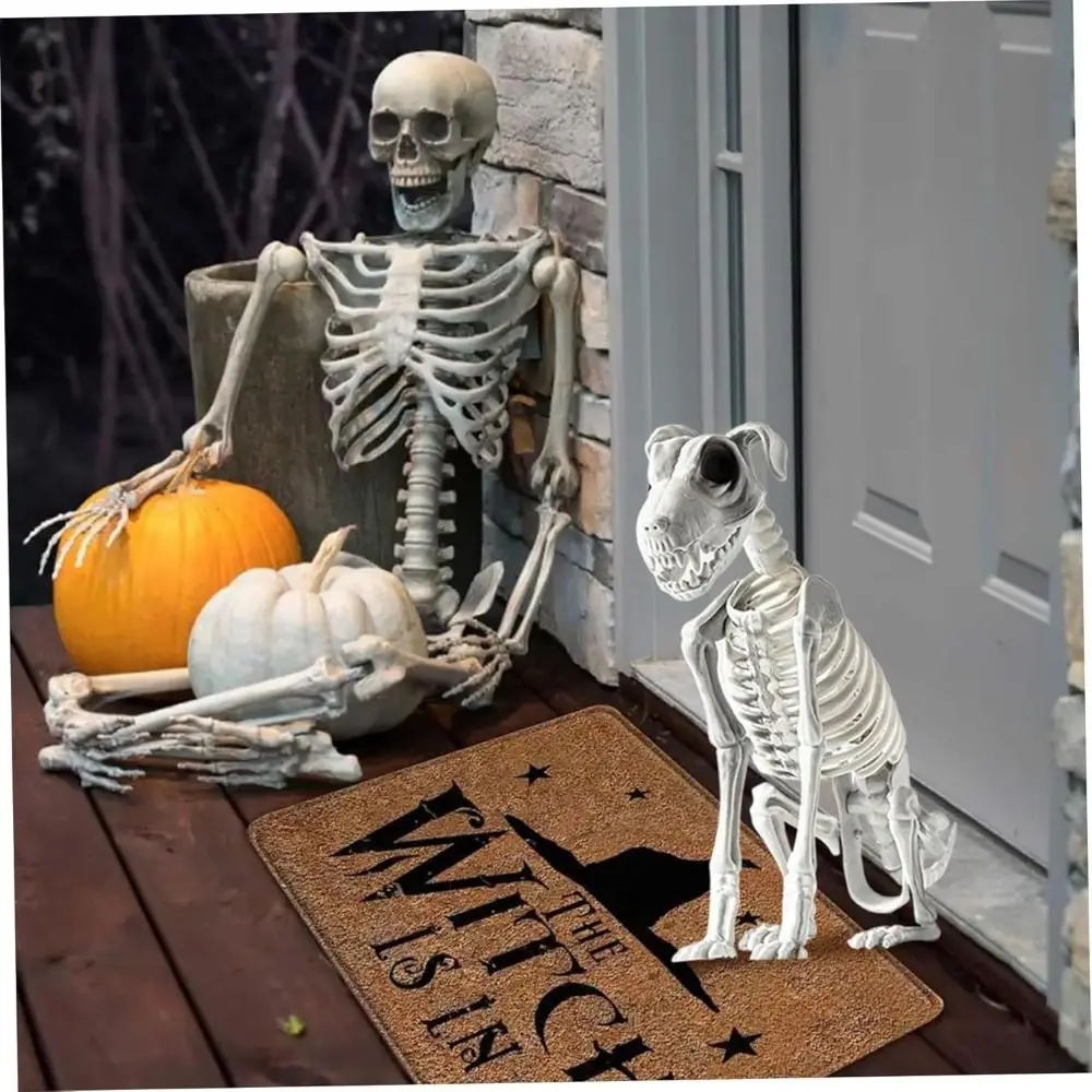 Sitting Dog Dog Skeleton Scary Spooky Sitting Dog Skeleton with Sharp Teeth Long-Lasting Halloween Skeleton