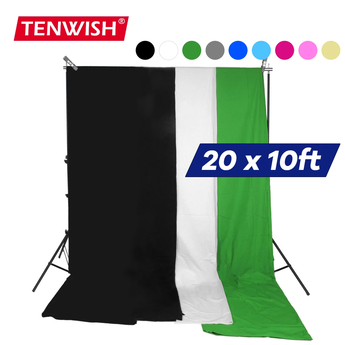 6m Wide 10x20ft Panoramic Chroma Key Backdrops Solid Color Non-Reflective Seamless Green Screen Background for CG Filming Studio