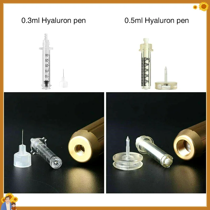 0.3ML 0.5ML Ampoule Head Syringe Needles Cartridge for Hyaluron Pen for Lip Lifting Removal Wrinkle Hyaluronic Acid Skin Tighten