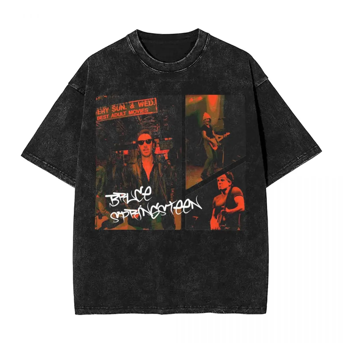 

Bruce Springsteens Heavy Metal Washed T Shirts Streetwear Hip Hop Vintage T-Shirt Tees Tops Men Women Short Sleeve Printed