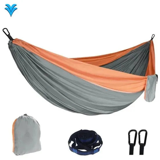 

Solid Wood Stick Hammock with Thickened Green Canvas for Camping