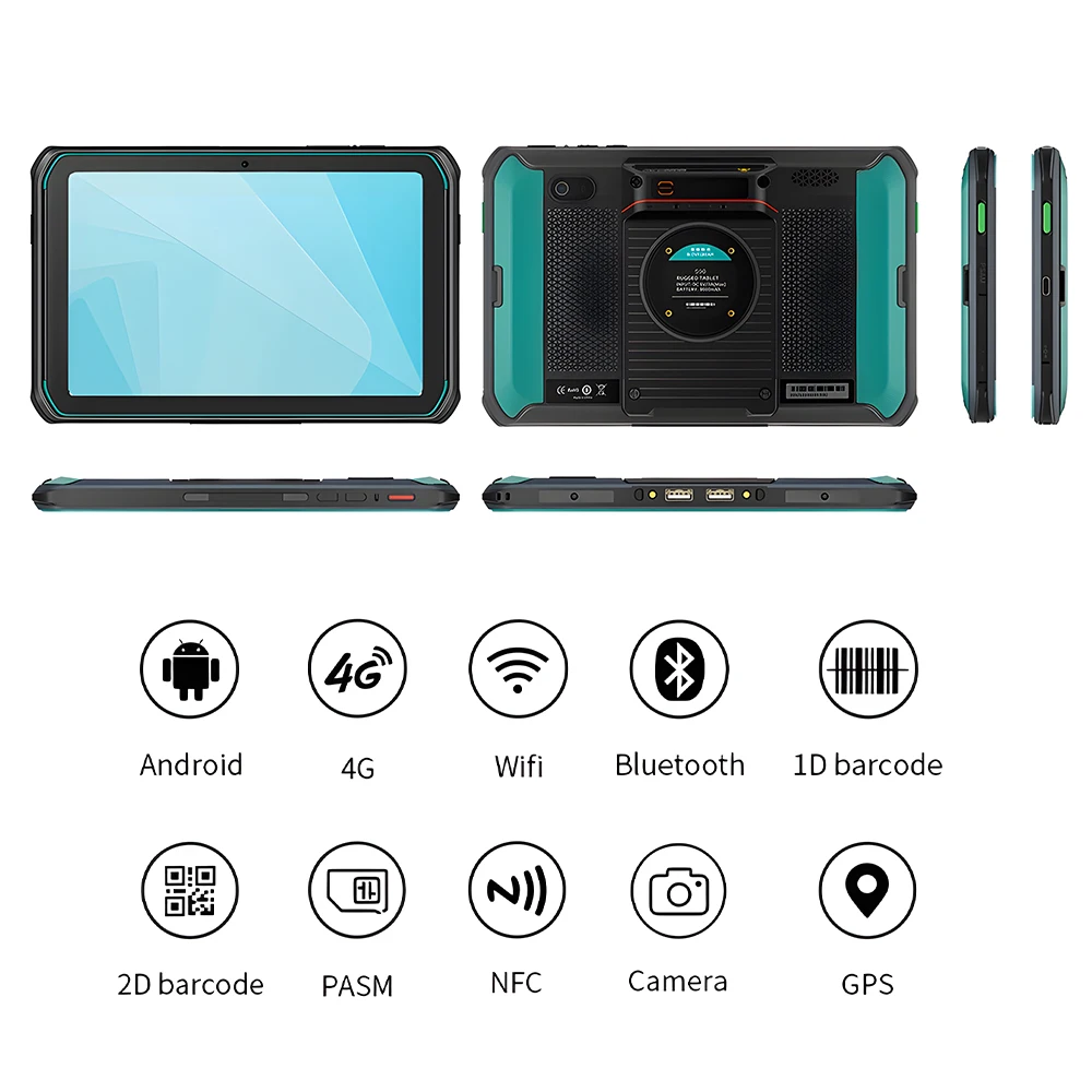 8 Inch Industrial Rugged Android 13 Tablet High Speed Barcode Scanner Waterproof Handheld Computer Warehouse Logistics 4GB/64GB