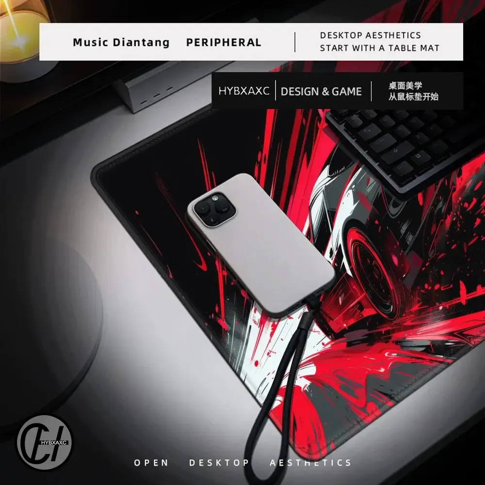 لوحة ماوس لسيارة السباق لطيفة عالية الدقة لوحة مكتب باللونين الأسود والأحمر ممتدة لوحة مفاتيح الألعاب كبيرة الحجم 100 × 50 سم XXL لوحة ماوس الألعاب