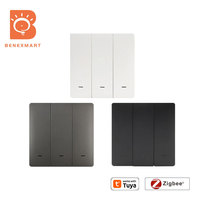 Benexmart Zigbee Wireless Scene Switch Push Button Remote 1 2 3 4 Gangs Works with Tuya Smart Life App White Black Gray