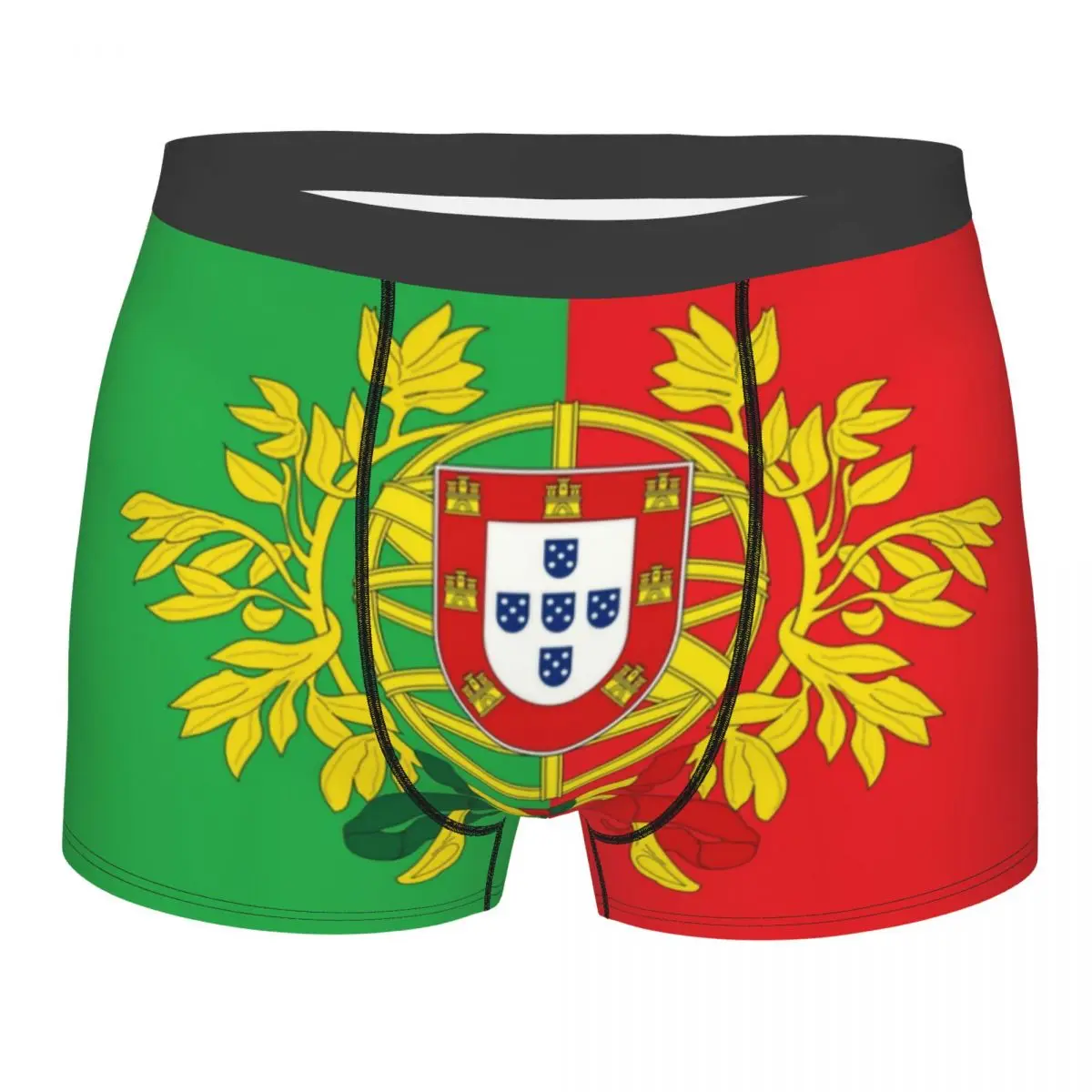 Custom Fashion Coat Of Arms Of Portugal Art Boxers Shorts Panties Male Underpants Breathbale Portuguese Flag Briefs Underwear