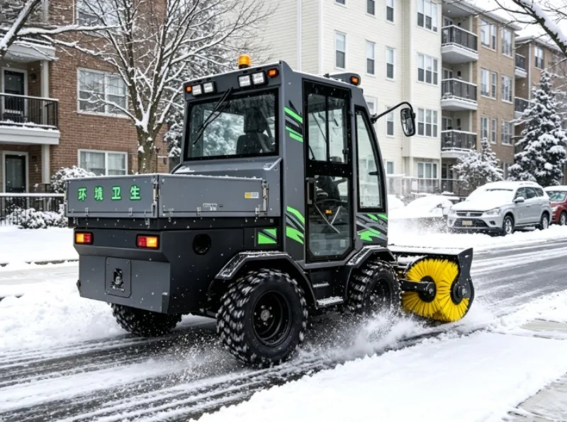 Multi Function Snow Cleaner For Sidewalk Full Time 4x4 Dual Differentials Hydraulic Lift Heated Cabin Power Steering