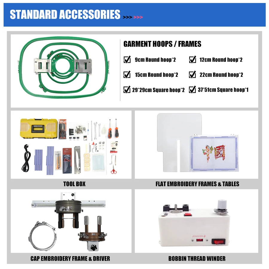 REVHON Industrial 1 Head Computerized Automatic Embroidery Machine 600*400mm Working Area 1200 RPM