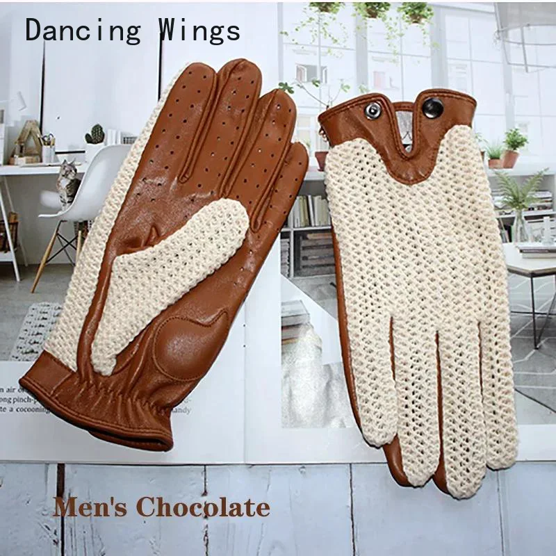 Men Real Leather Gloves New Fashion Ladies Butterfly Bow Wrist Soft Autumn Winter Thermal Gloves Brand High-Quality