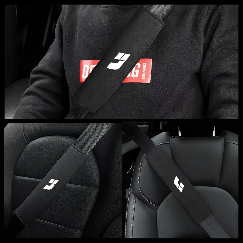 1PCS Car Safety Belt Ornament Plush Leather Anti-Fur Seatbelt Shoulder Protector For LEADING IDEAL LiXiang L9 L8 L7 ONE A