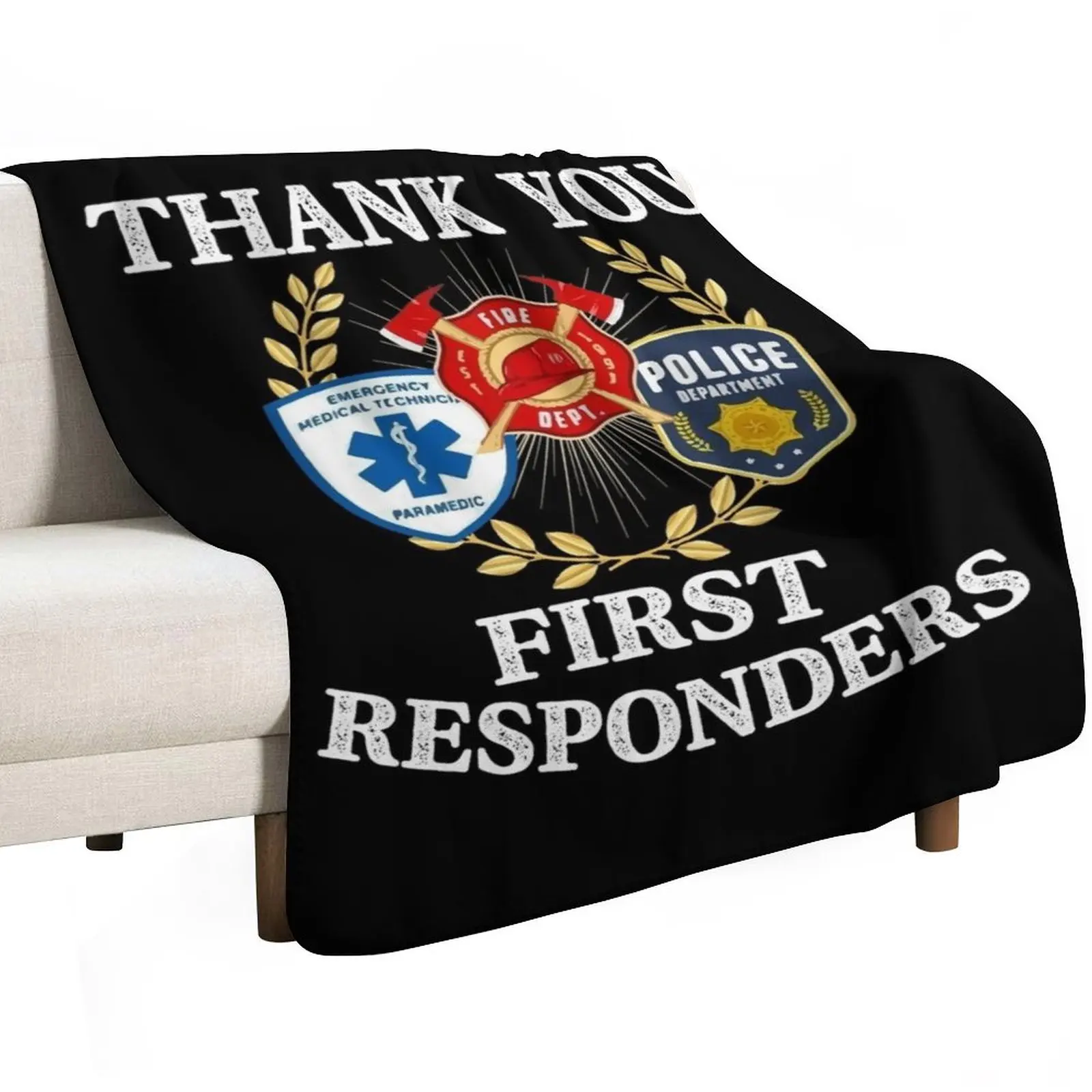 Thank You First Responders EMT Police Firefighter Throw Blanket for babies Giant Sofa Luxury Thicken Sofa Throw Blankets