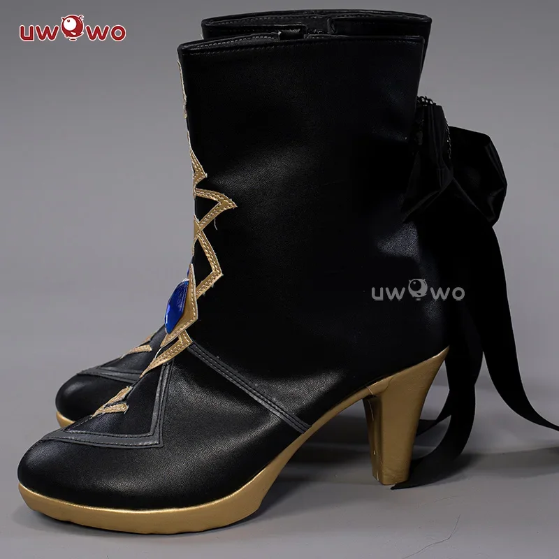 UWOWO Genshin Impact Navia Scarpe Cosplay Fontaine Abito stile rococò Scarpe Cospaly Stivali