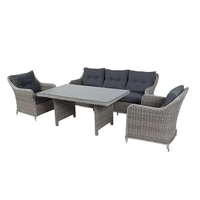Garden Sofas Outdoor Patio Balcony Rattan Sofa Luxury Hand Wave Rattan Sofa