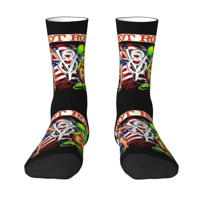 Kawaii American Hot Rod Socks Men Women Warm 3D Printing Rat Fink Basketball Sports Socks