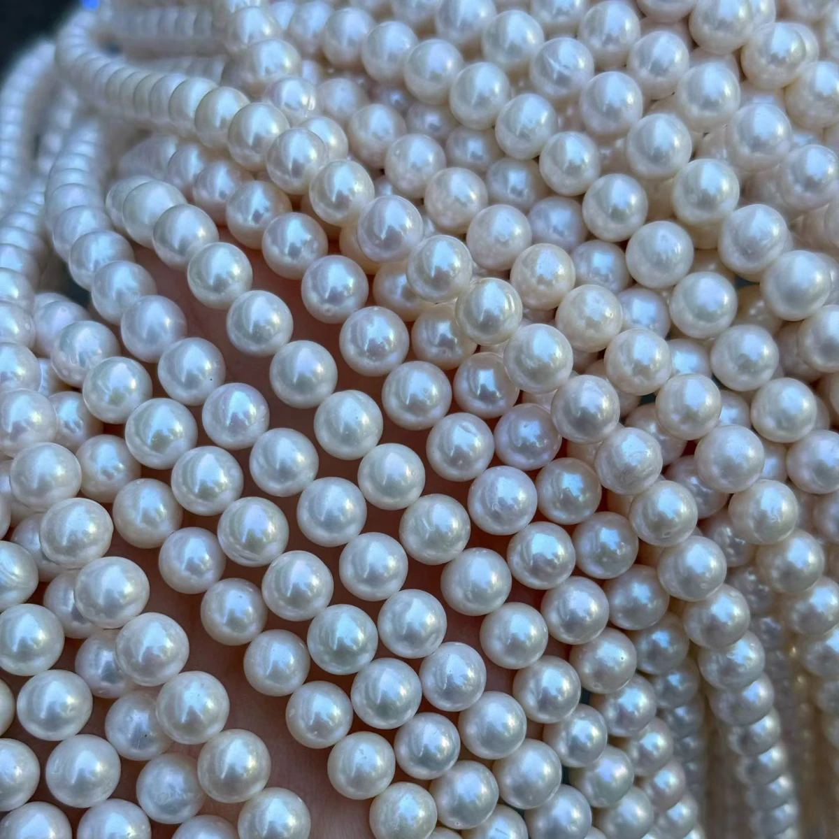 AAAA7.5–8.5mm High-Quality Round Natural Freshwater Pearl Semi-Finished Beads for Jewelry Making DIY Necklace Bracelet Accessory