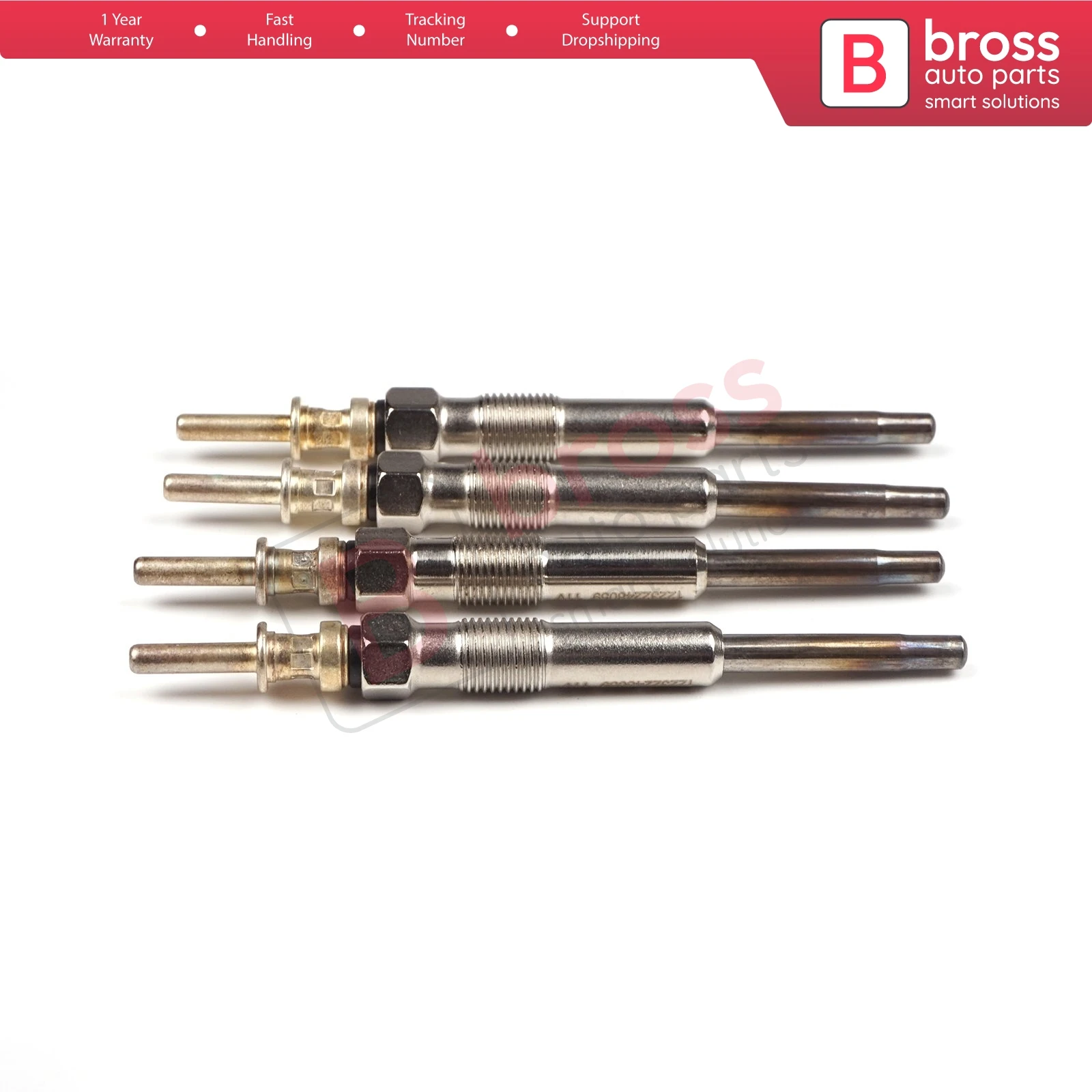 Bross Auto Parts BGP8-1 4 Pcs Heater Glow Plugs GX106, 12232248059 for Opel BMW Rover Fast Shipment Ship From Turkey