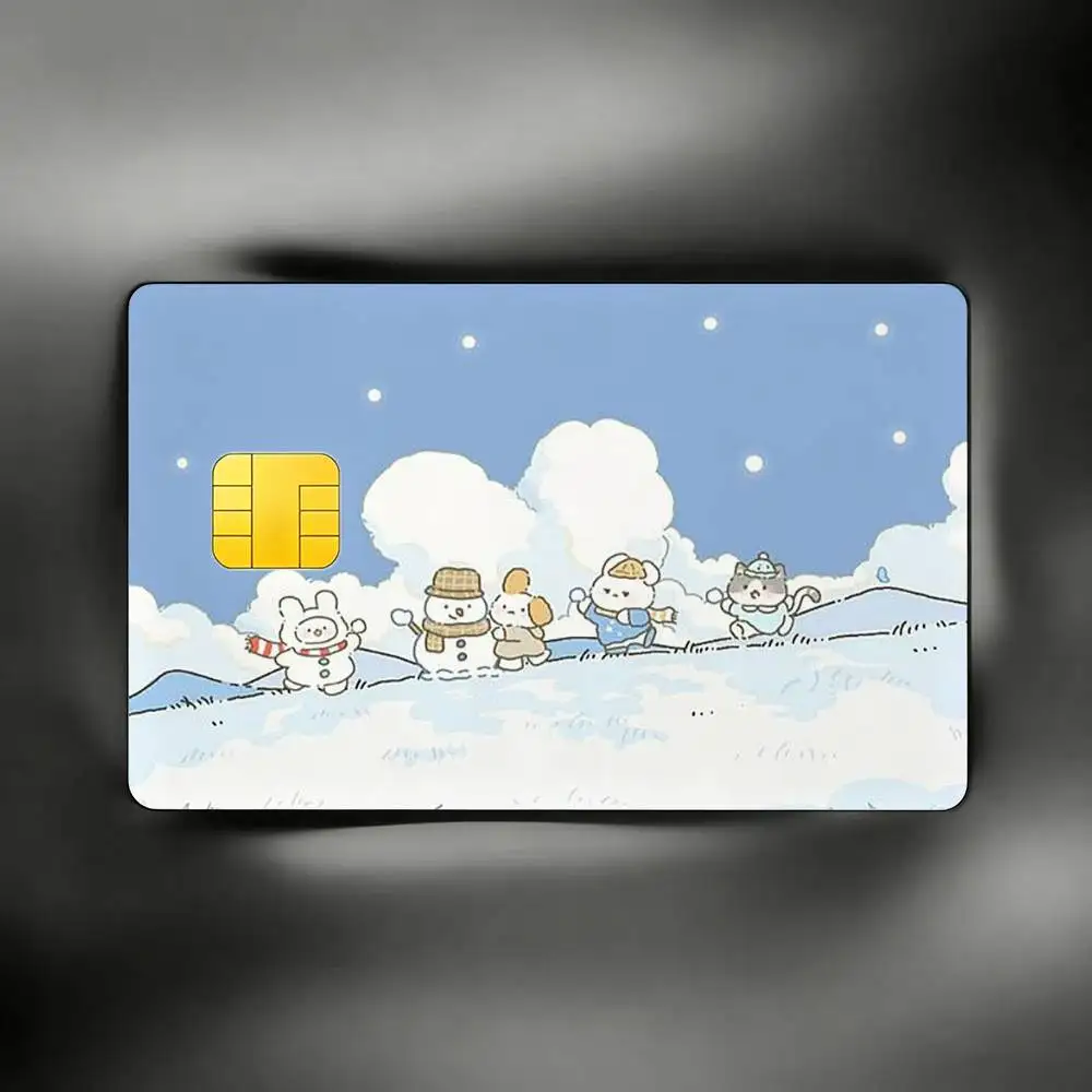 Rectangular Friends Outing Stickers HD Waterproof Card Skins Protective Stickers for Credit Bank Game Cards
