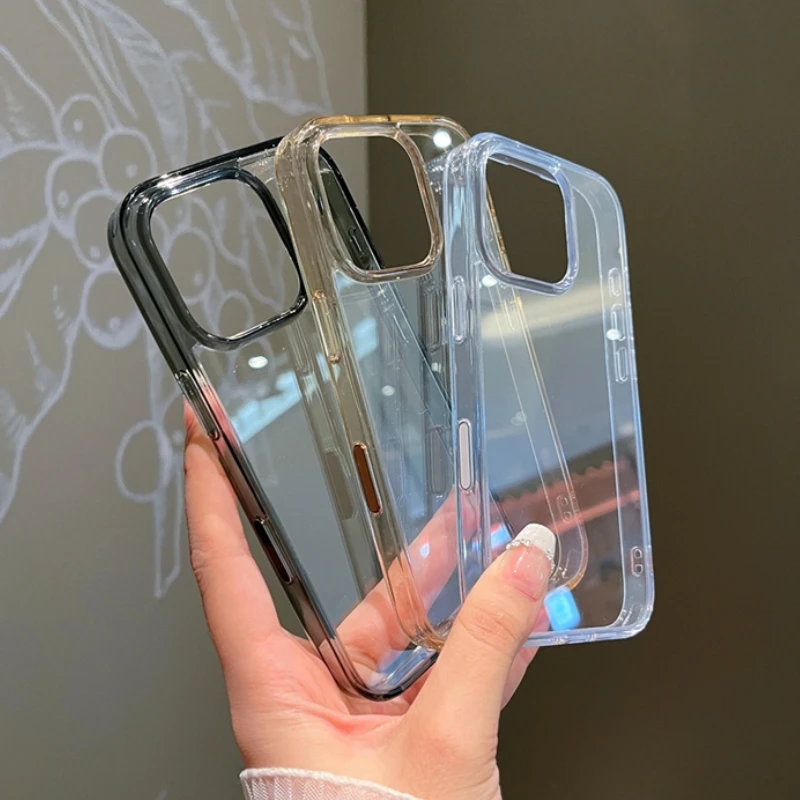 HOCE With Camera Control Button Transparent Phone Case For iPhone 16 Pro Max 16 Plus Thicken HD Clear Shockproof Hard Cover