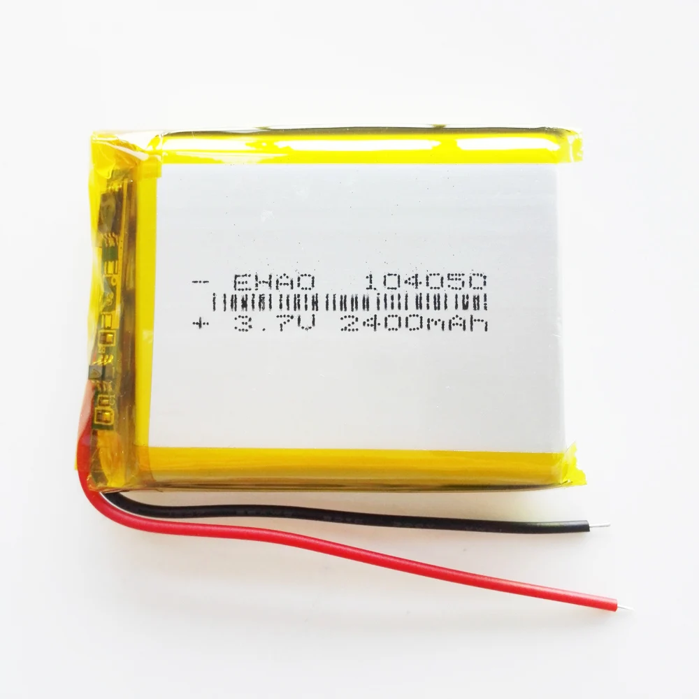 3.7V 2400mAh 104050 Li-Polymer Li-Po Rechargeable Battery For Speaker Remote Control PSP Power Bank Tablet PC PAD Camera GPS MID