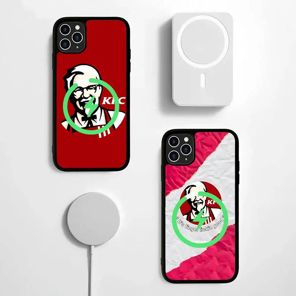 

Fried Chicken Burger K-K-KFC Magnetic Wireless Phone Case For IPhone 17 16 15 14 13 12 11 Pro Max Plus Mag Phone Cover
