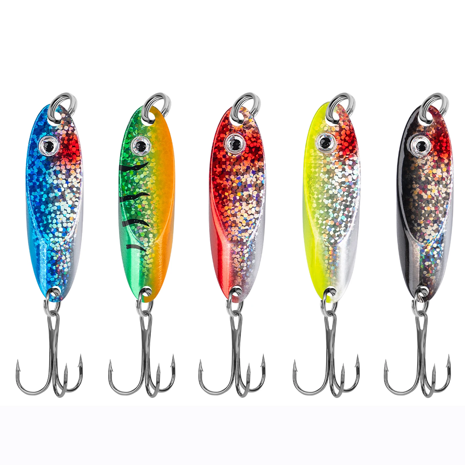 

5pcs Fish Eye Metal Spoon Lures 14g 10g 7g 5g 3.5g Spinner Spoons Trout Fishing Lure With Hook Artificial Hard Bait Swimbait
