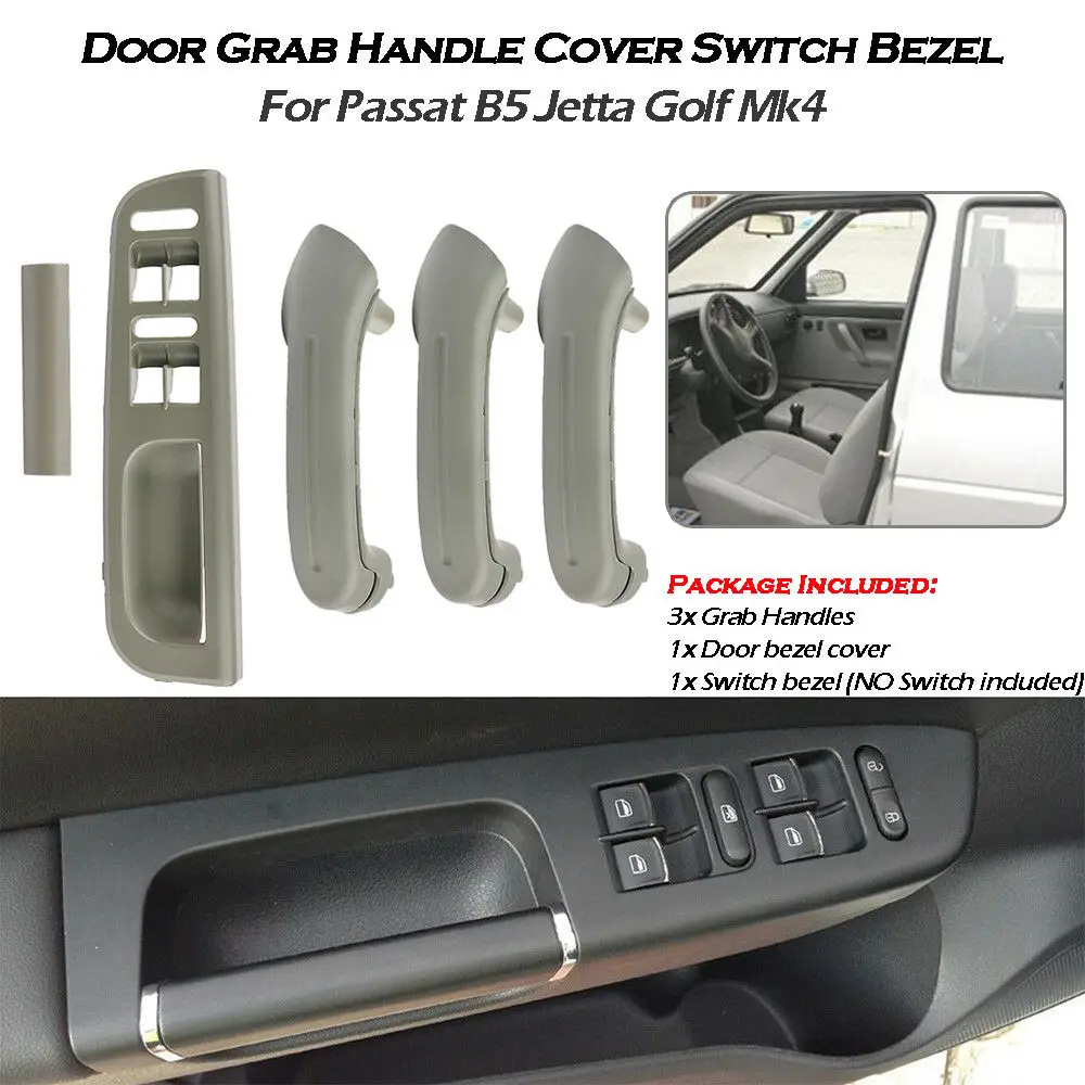 

SET Gray / Black Car Interior Door Grab Handle Cover Switch Bezel 3B1 867 171 E For VW PASSAT B5 MK4 JETTA GOLF 1998-2004