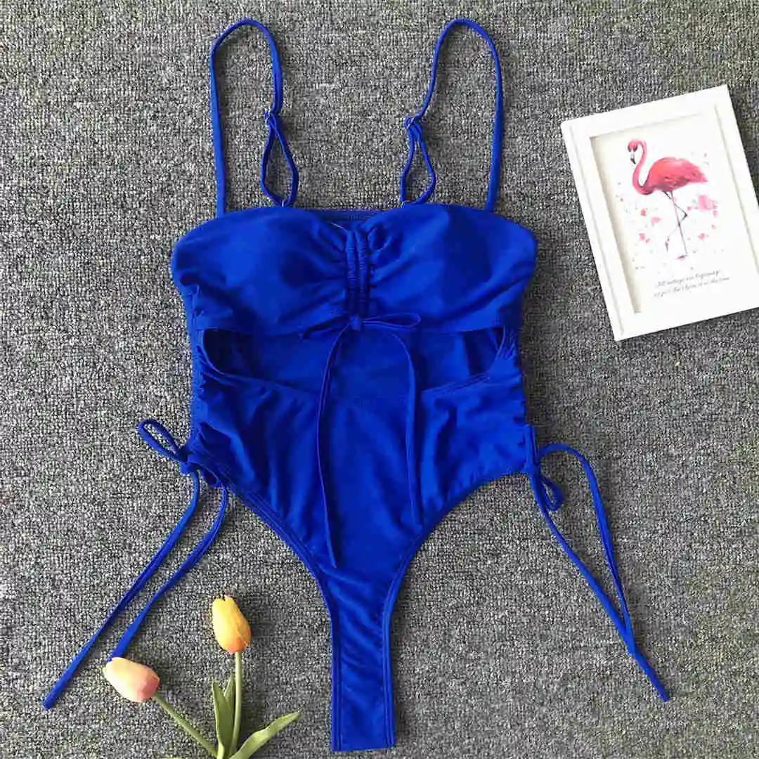 Sexy, mit Schnürung versehener, bauchfreier Monokini-Badeanzug, einteiliger Badeanzug für Damen, Badebekleidung, Damen-Badeanzug mit Leopardenmuster, String-Badehose, Badebekleidung, V1290. – Detail 37