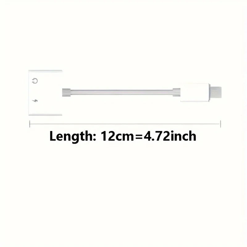 Dual‑Port 2‑in‑1 Lightning Splitter, Support Charging, Music and Call Control, Audio Adapter for iPhone