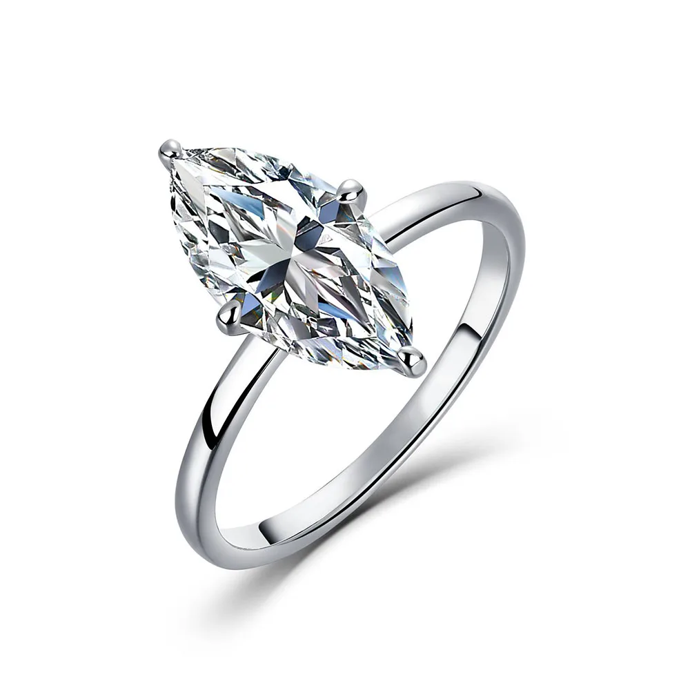 Apexelle Brand Luxury Jewelry 925 Sterling Silver Ring For Women 3CT Moissanite Ring Band GRA Certificated Fine Jewelry