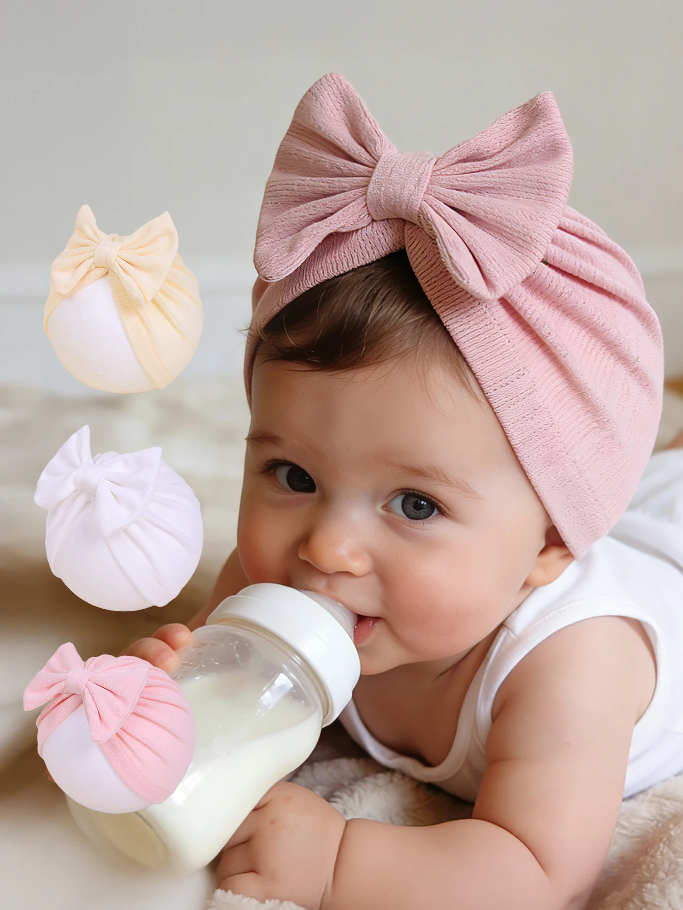 

1 шт. шапочка для новорожденных 0-12 месяцев, детская шапочка с бантом, теплая шапочка для младенцев, головной убор для детей