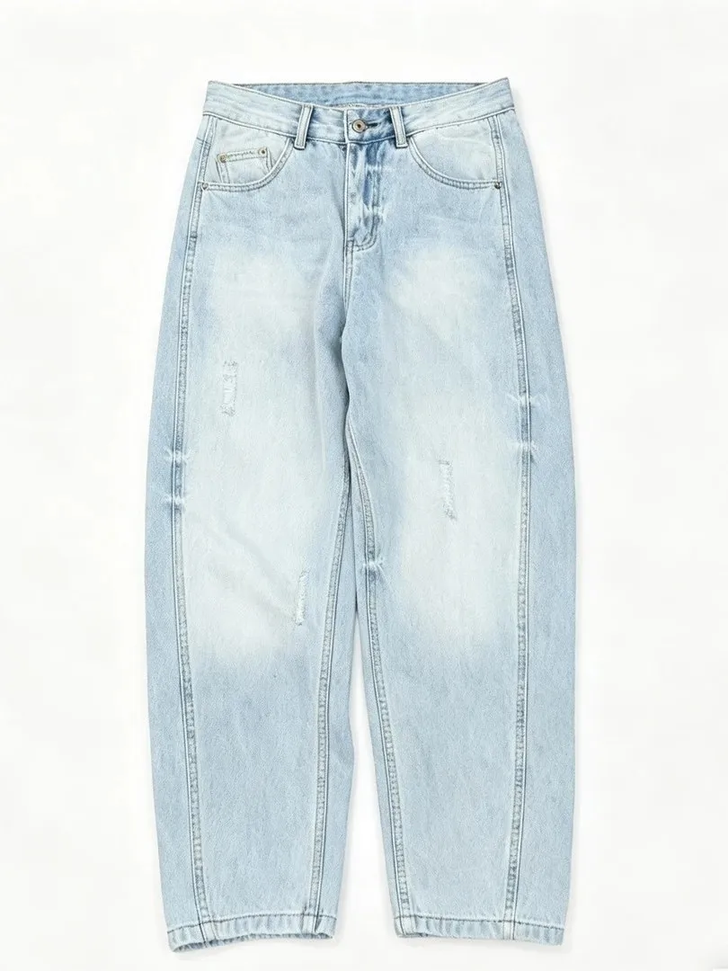 

Summer 2026 Men's American Style Knife Jeans Straight Leg Slimming Long Pants Simple Versatile Wide Leg Pants