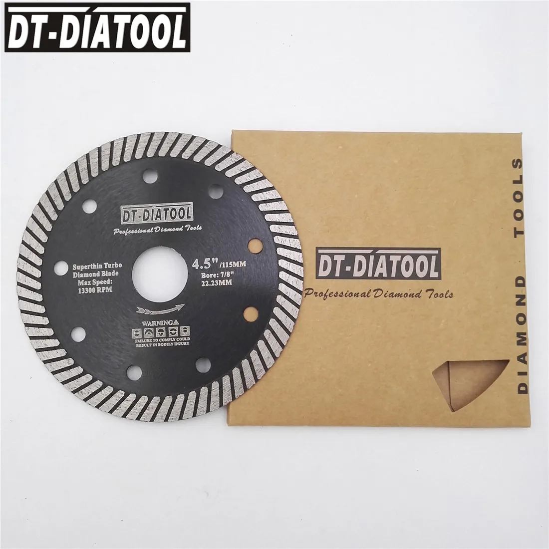 DT-DIATOOL الماس قطع القرص ضغط الساخنة سوبر رقيقة توربو عجلة المنشار شفرات تتحمل 22.23 مللي متر للسيراميك بلاط ضياء 115 مللي متر/4.5 بوصة