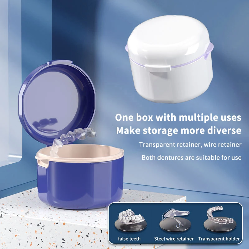 High Quality Retainer Storage Box Soaking Invisible Teeth Denture Cleaning With Strainer Double Layer Braces Storage Box