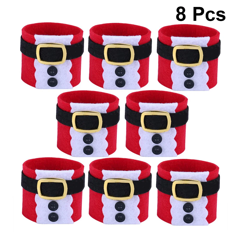 

8Pcs Decorative Napkin Rings Festive Christmas Style Dining Table Accessory Party Napkin Holders for Banquet Cafe Decoration
