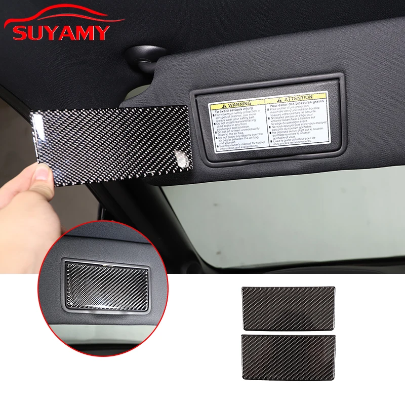 Soft Carbon Fiber Car Makeup Mirror Place Panel Trim Sticker For Honda Pilot 2015-2022 Car Accessories