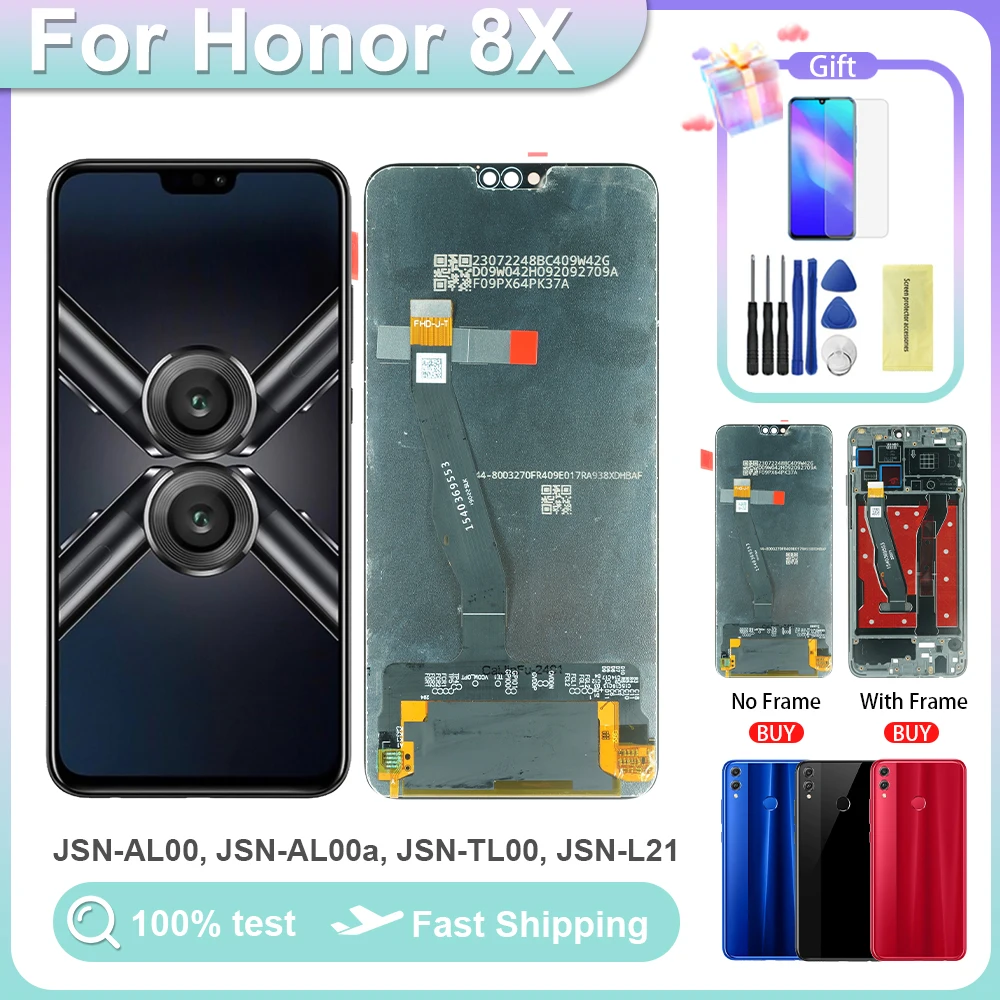 

6.5" For Huawei Honor 8X LCD Display Touch Screen Digitizer Replacement Parts For Honor 8X Display JSN-L21 JSN-L22 Screen