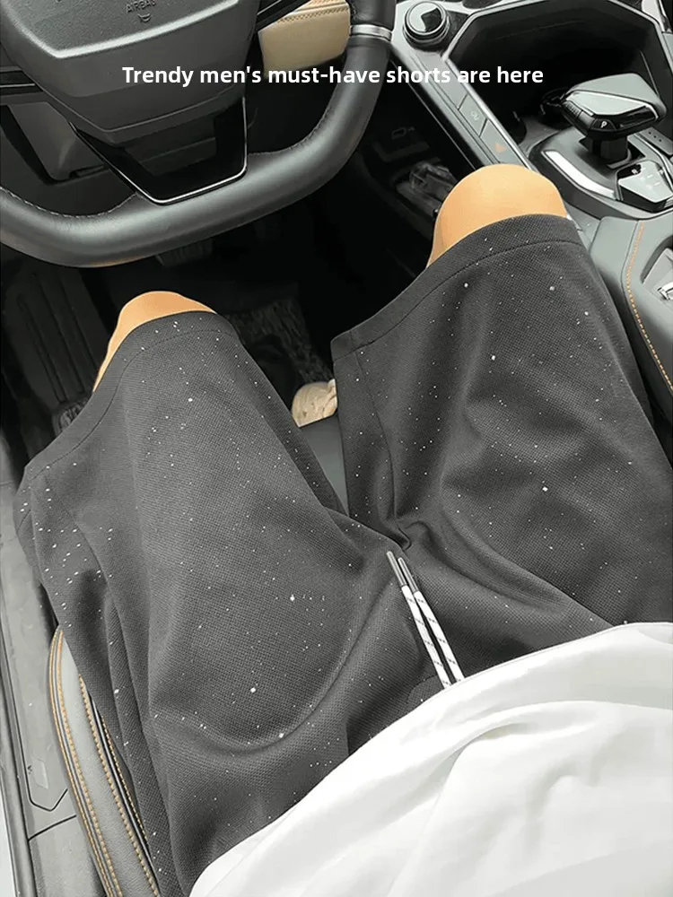 

Tianxing мужские летние тонкие дышащие свободные брюки пять четвертей, новинка 202, молодежные спортивные повседневные свободные прямые брюки с эластичной резинкой на талии