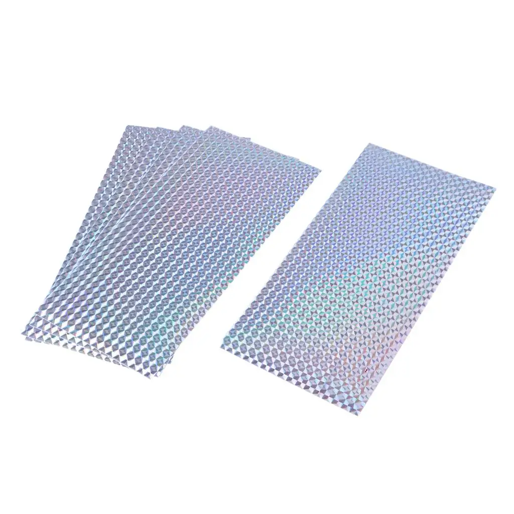 2x 5 Pack Holographic Film Flash Fishing Scale Skin Lure Hard Stickers Reflective Fly Tying Tool