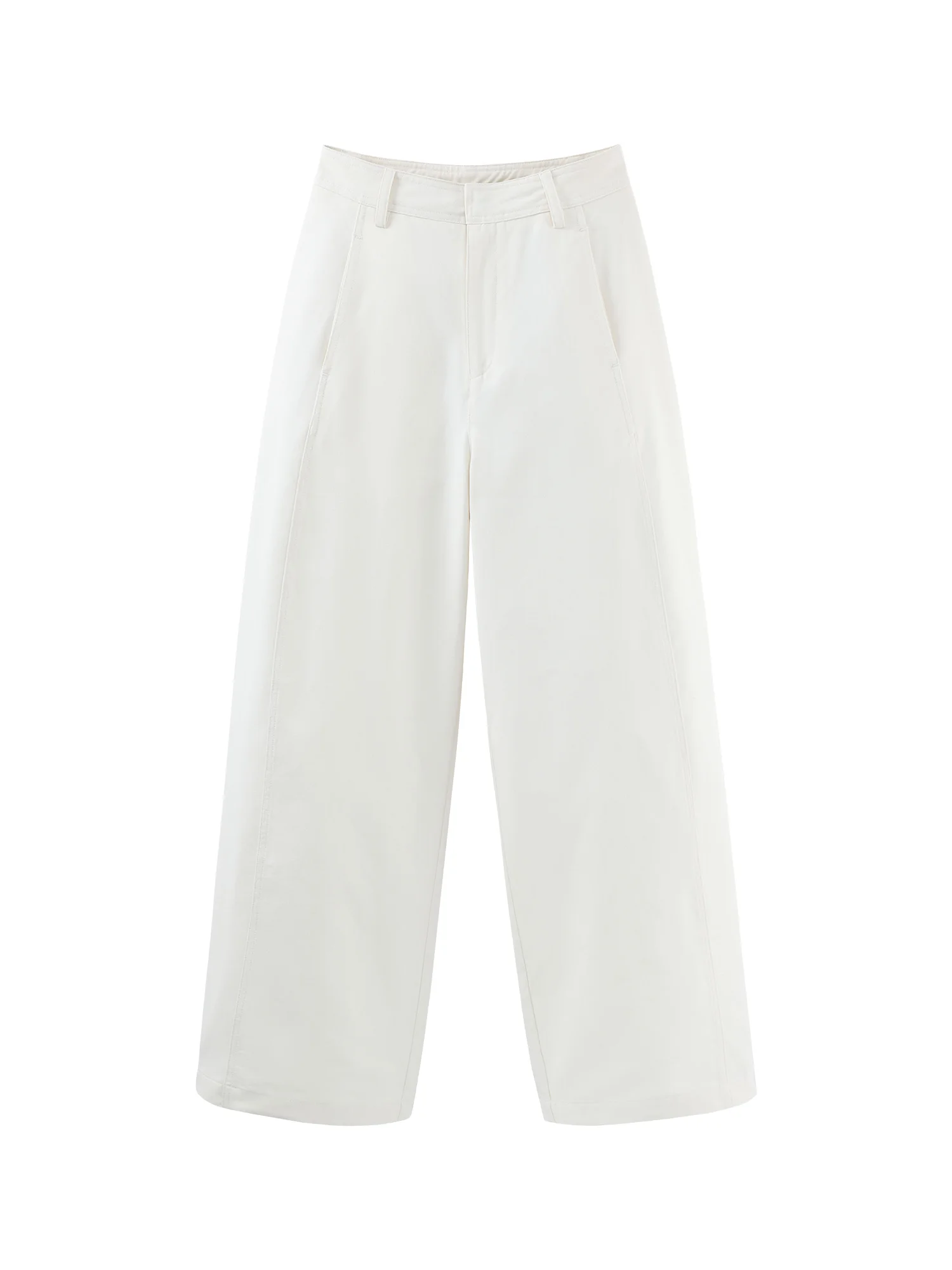 Elegant White High Waist Pants Loose Wide Leg Trousers Summer Casual Straight Fit Bottoms Women Versatile Slimming Fashion Wear