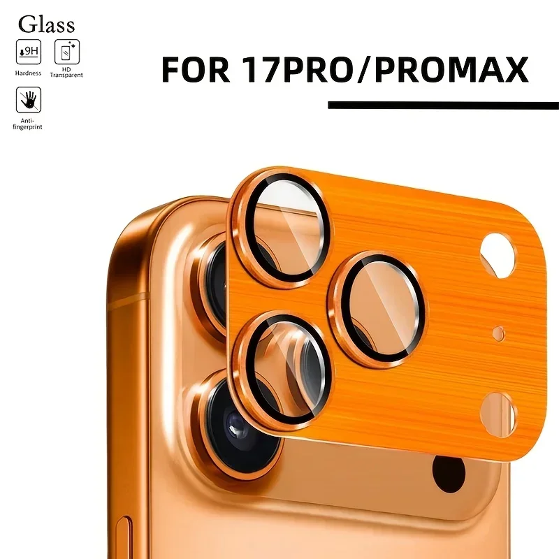 1-3Set de película protectora de pantalla de cámara resistente Ultra HD para IPhone 17 Pro Max 17Pro, accesorios de cubierta de anillo de lente de Metal de vidrio templado