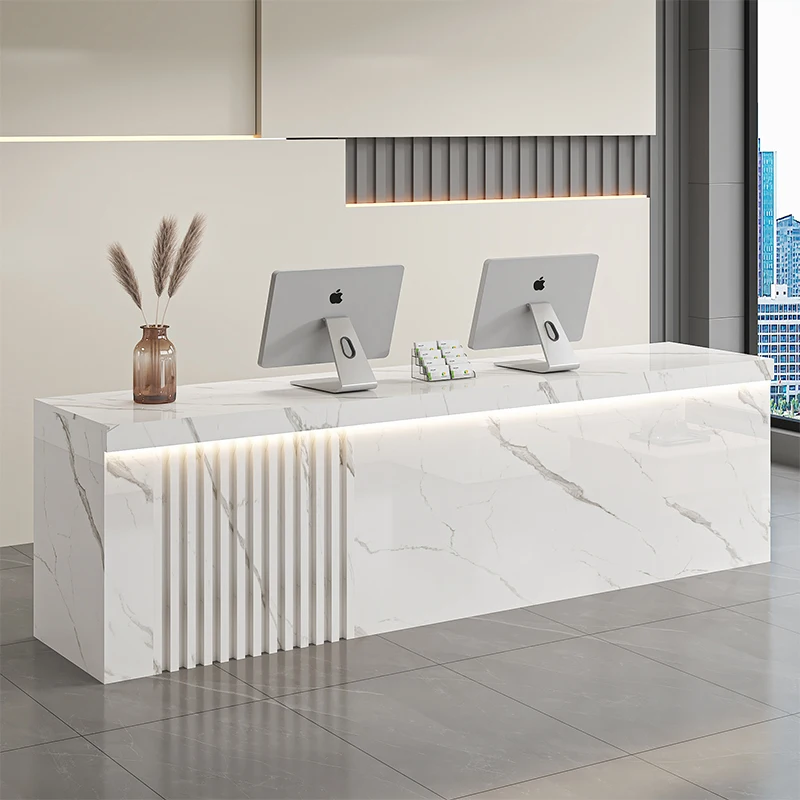 Modern Unique Reception Desks Senior Simple Luxury Simple Bar Counter Salon Classic Escritorio De Recepcion Commercial Furniture