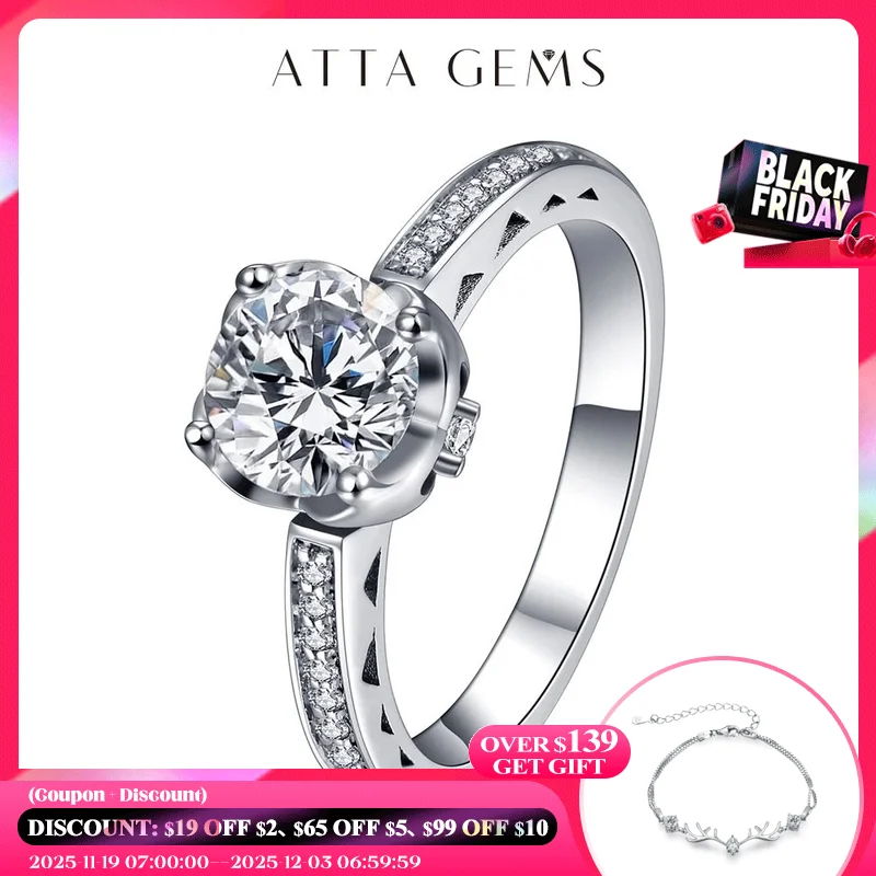 

Кольцо из серебра 6,5 пробы с муассанитом, 925 мм