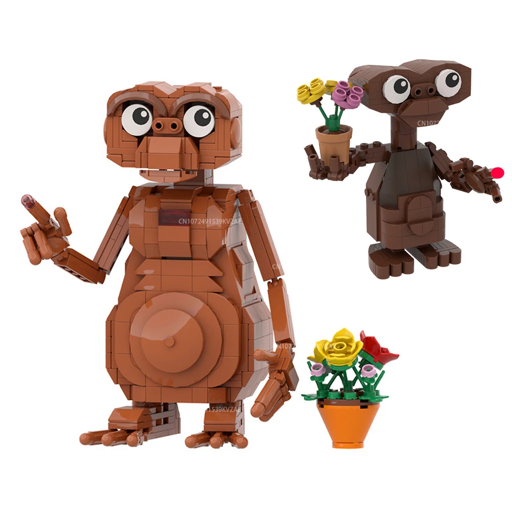 MOC E.T Alien Bricks Classic Movie Figures Terror Science Scary Aliens Action Figures Building Blocks Set Toys Xmas Gifts