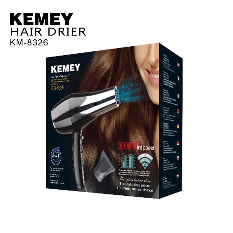 KEMEY KM-8326 High Quality Automatic Constant Temperature High Power Negative Oxygen Ion Hair Dryer