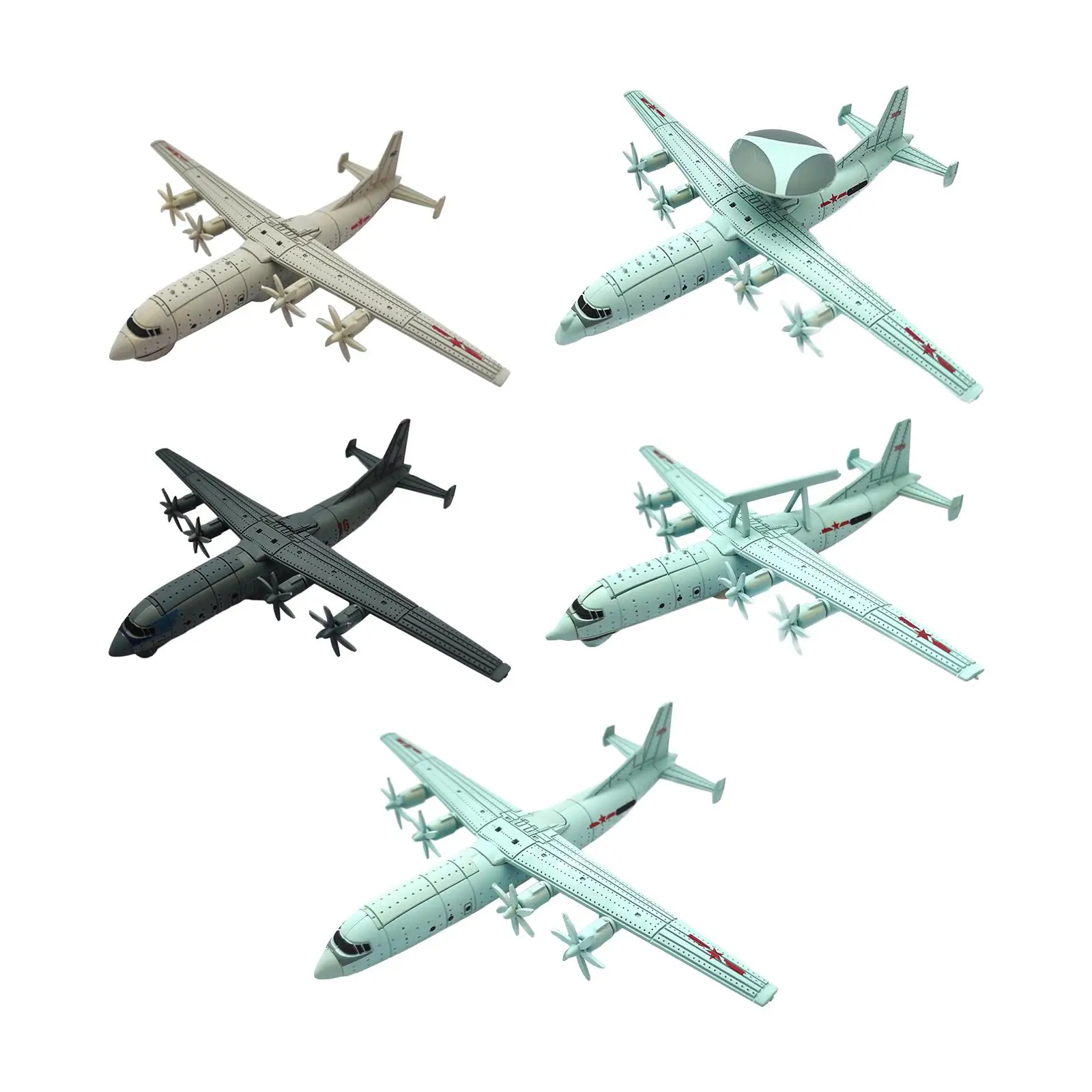 5 Pieces 1:240 Scale 4D Plane Model Miniature Building Model Kits for Table Scene Party Favors Tabletop Decor Adults Girls Boys