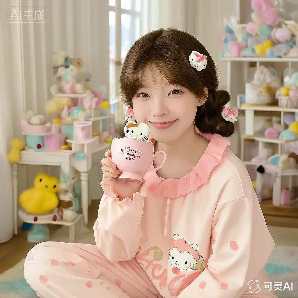 

Пижама Sanrio Kawaii Hello Kitty, осень-зима, оставайтесь в домашних условиях, чистый хлопок, удобный сон для отдыха, можно носить на улице, новинка для девочек