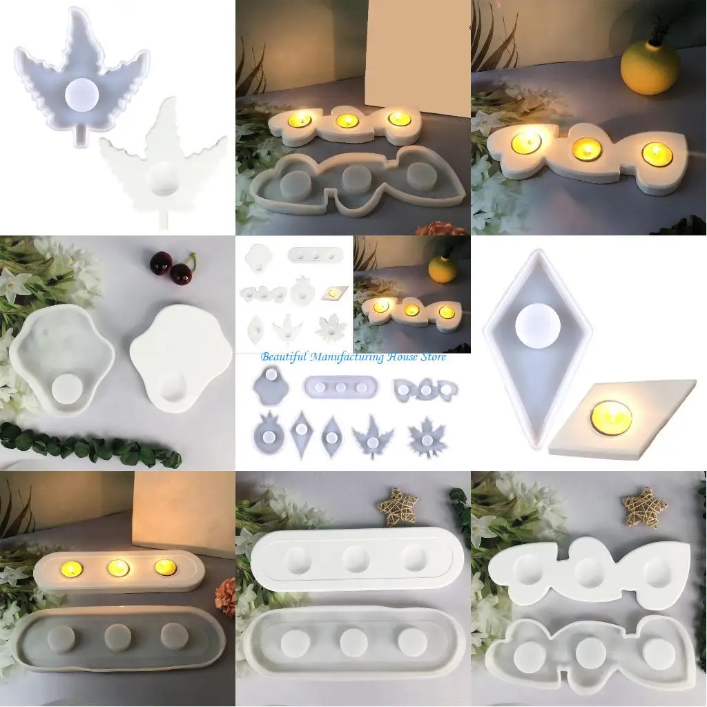 

E56A Irregular Holder Molds Handmade Tealight Holder Mold Concrete Gypsum Mold