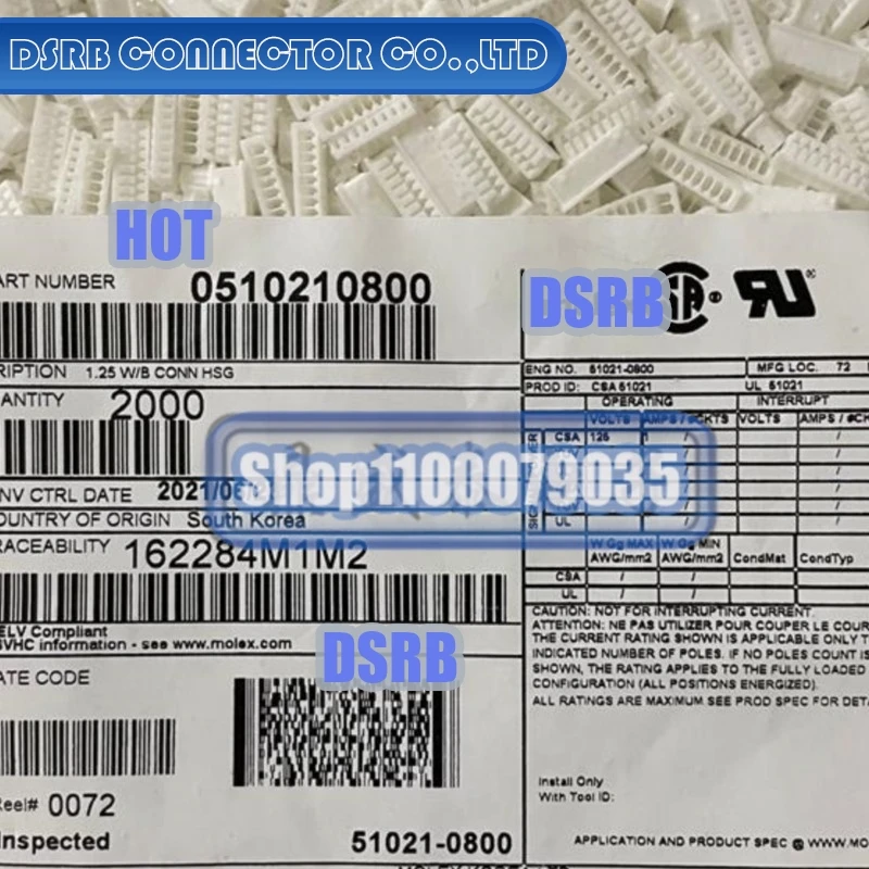 

100pcs/lot 51021-0800 510210800 Plastic shell 8P 100% New and Original