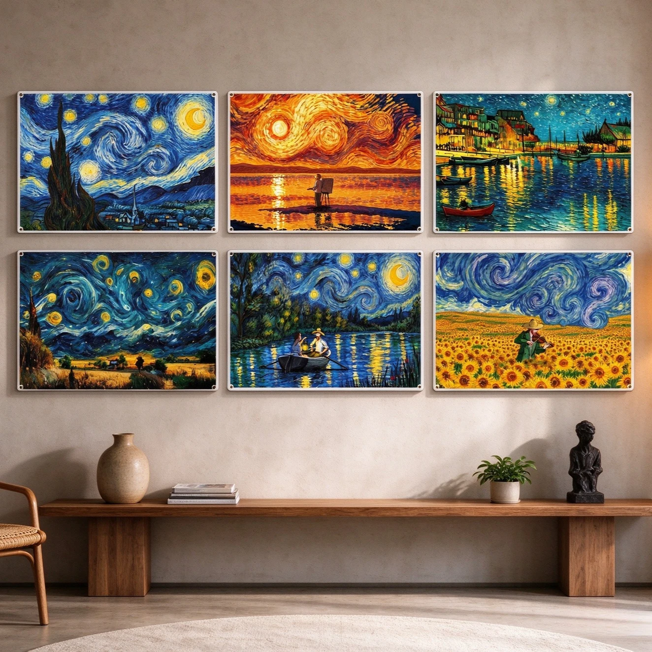 Vintage Collectible Posters - 20x30cm，Van Gogh Painting Vintage Metal Poster,