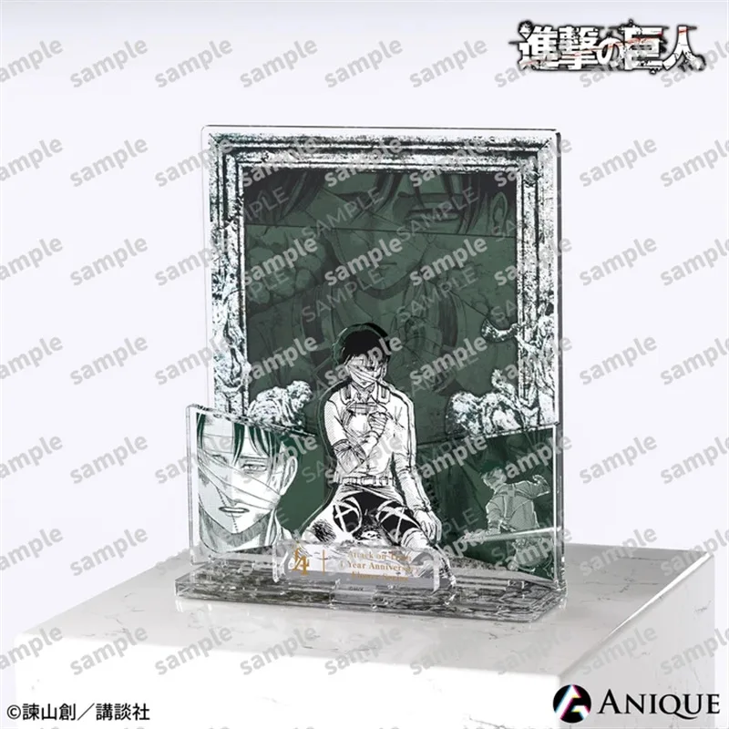 12-14cm Anime Attack on Titan Double Insertion Vertical Card The Battle of Heaven and Earth Peripherals Levi Desk Ornaments Toys