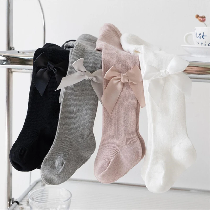 

Big Ribbon Bowknot Design Baby Girls Tights Spring Autumn Cotton Knit Infant Baby Legging for Children Stocking 6M 12M 24M 36M